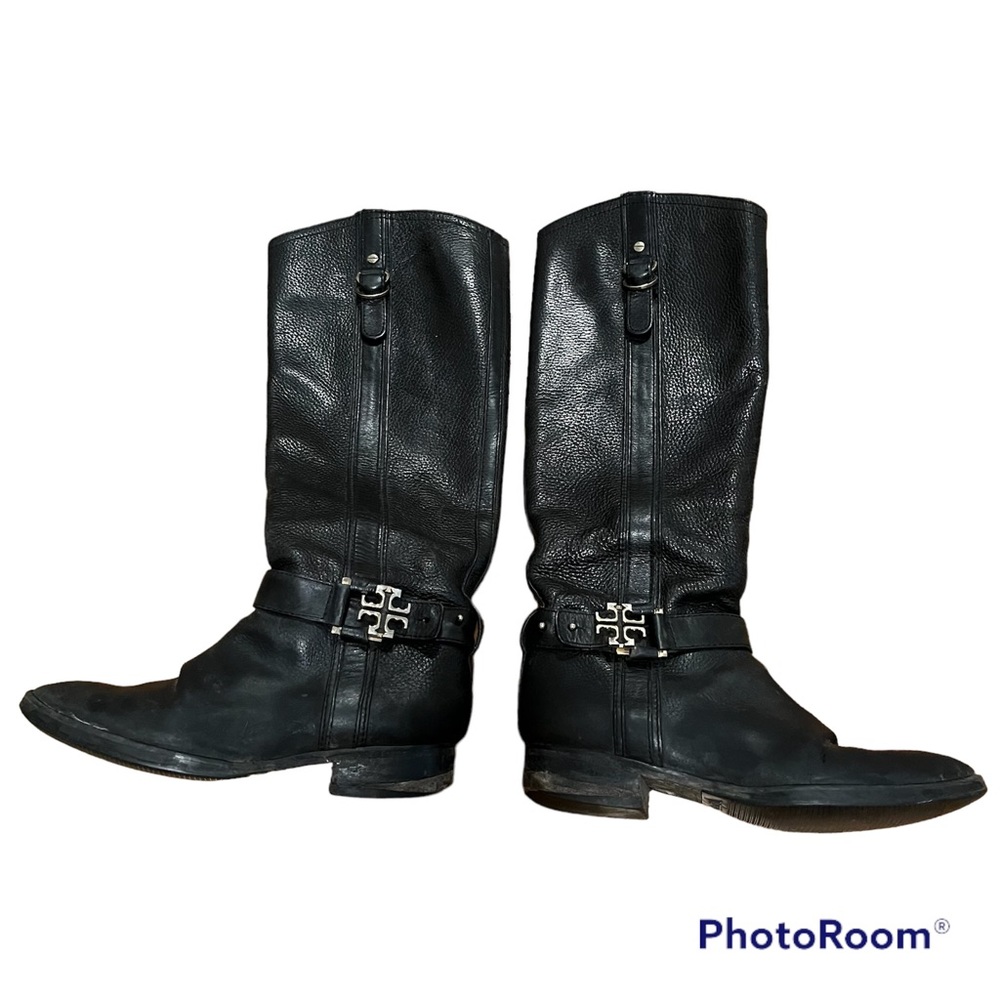 Tory Burch Elina Riding Boots Black Size 7.5M
